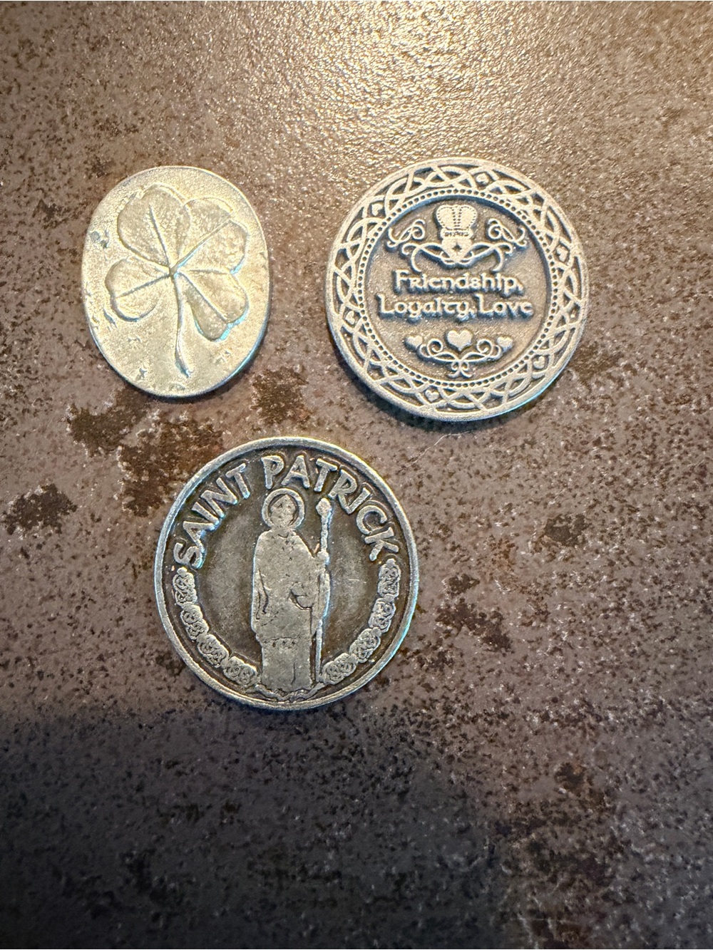 Saint Patrick Silver-Tone Home Accent Tokens - Set of 3